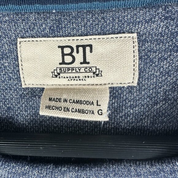 BT Supply Co Sweatshirt Mens Large Blue Pullover Standard Issue Ribbed Cuffs NEW - Picture 6 of 9